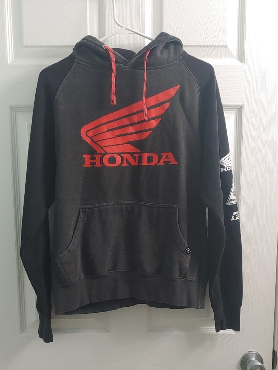Honda Hoodie Factory Effex Black And Red Moto Pullover Unisex Size M